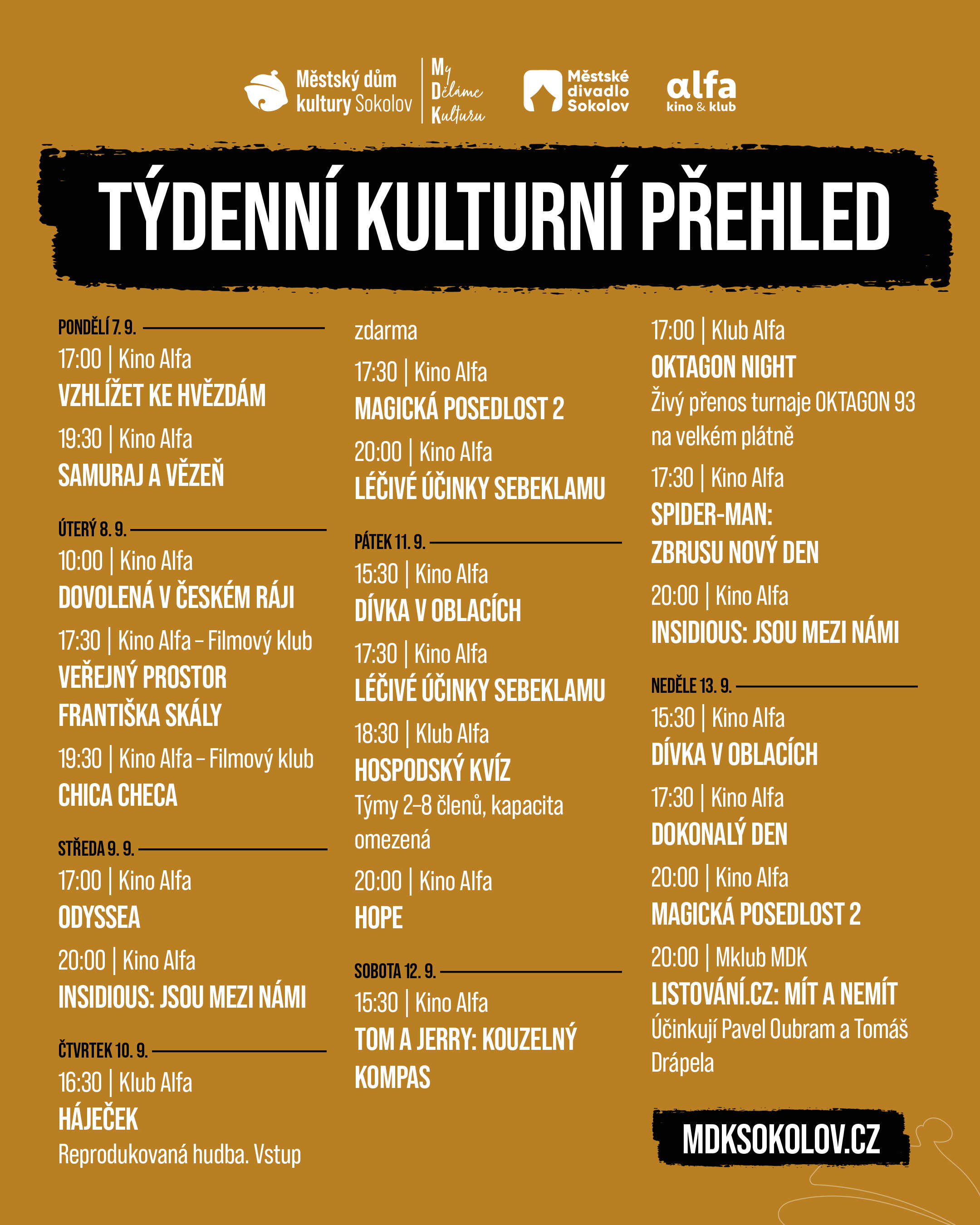 týdenní přehled