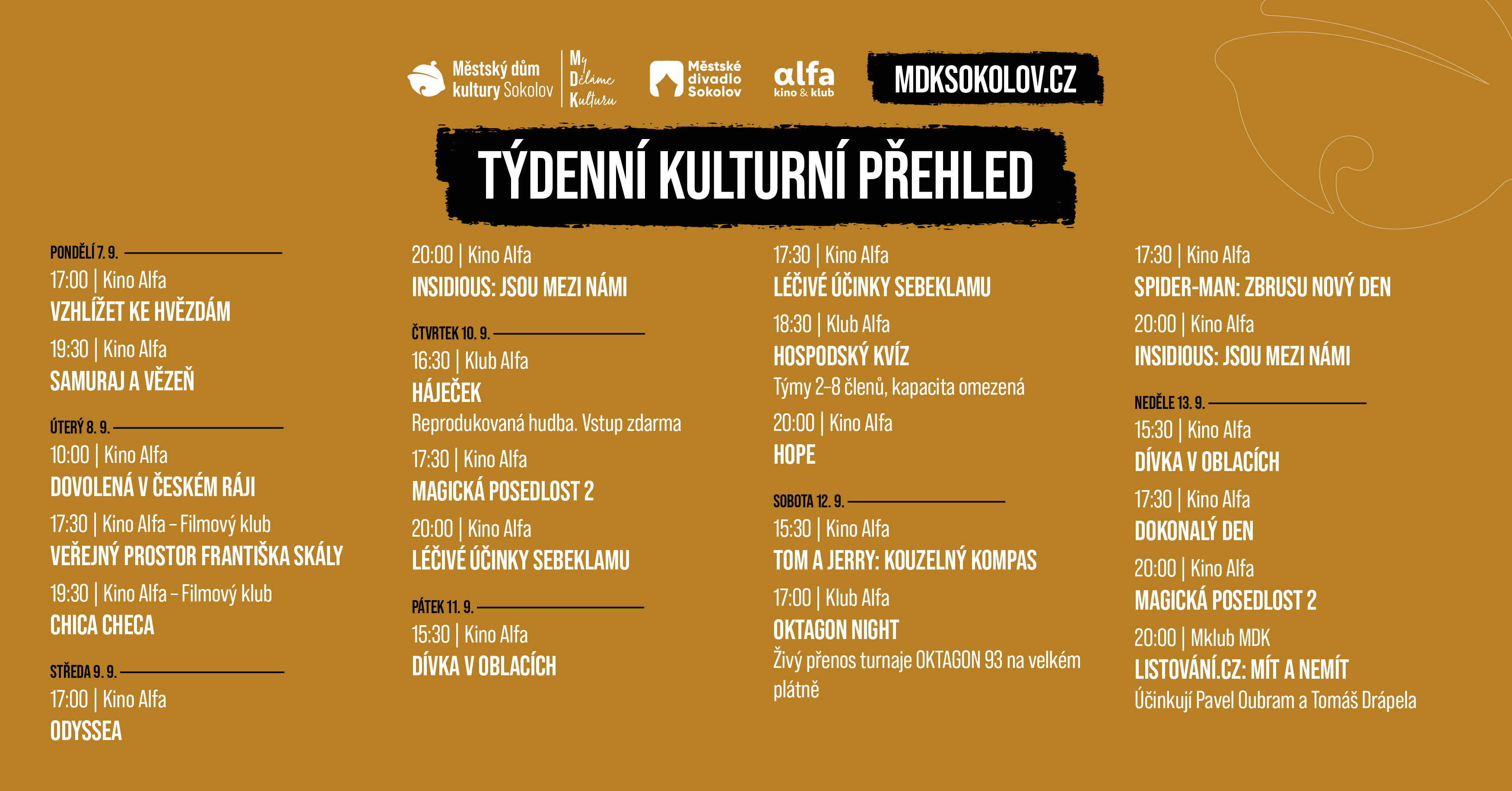 týdenní přehled