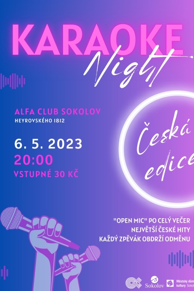 KARAOKE NIGHT – Česká edice -Alfa club, Heyrovského 1812, Sokolov