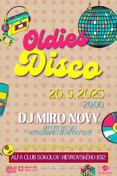 Oldies disco -Alfa club, Heyrovského 1812, Sokolov